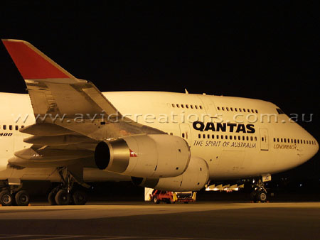 VH-OJQ, here for the Antarctic  tour flight.