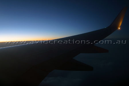 Sunset inflight