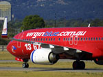 An 800 series 737 fitted with blended winglets.